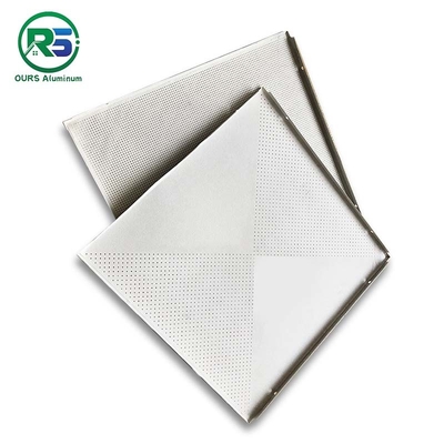 Weather Resistant 0.8mm Decorative Perforated Clip In Metal Ceiling Tiles Aluminum
