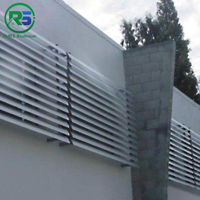 Silver Decoration Aluminum Sun Shade System Louvers European Standard Strip Sunshade Panel