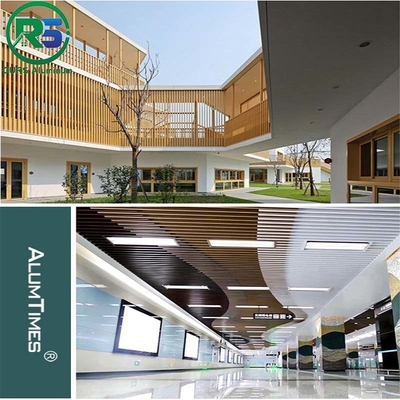 Decorative Suspended Metal Ceiling U Aluminum Profile Screen Ceiling 20mm Thickness
