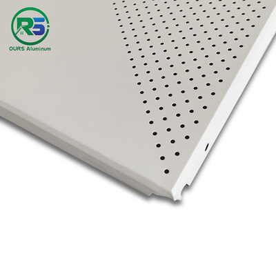 Weather Resistant 0.8mm Decorative Perforated Clip In Metal Ceiling Tiles Aluminum